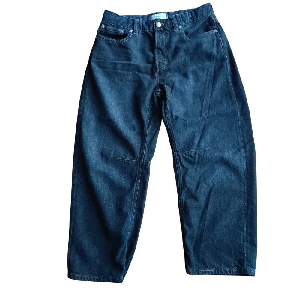 Madewell Darted Barrel‑Leg Jeans 26P Petite NY511 Wool Blend Cropped Barrel Fit